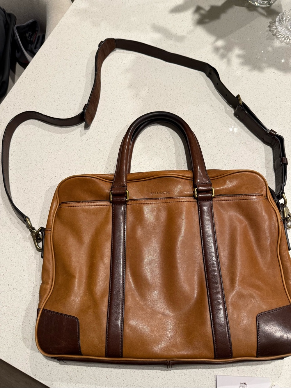 Coach Men’s Bleeker Briefcase 71012 || Vintage Mahogany Brown Leather